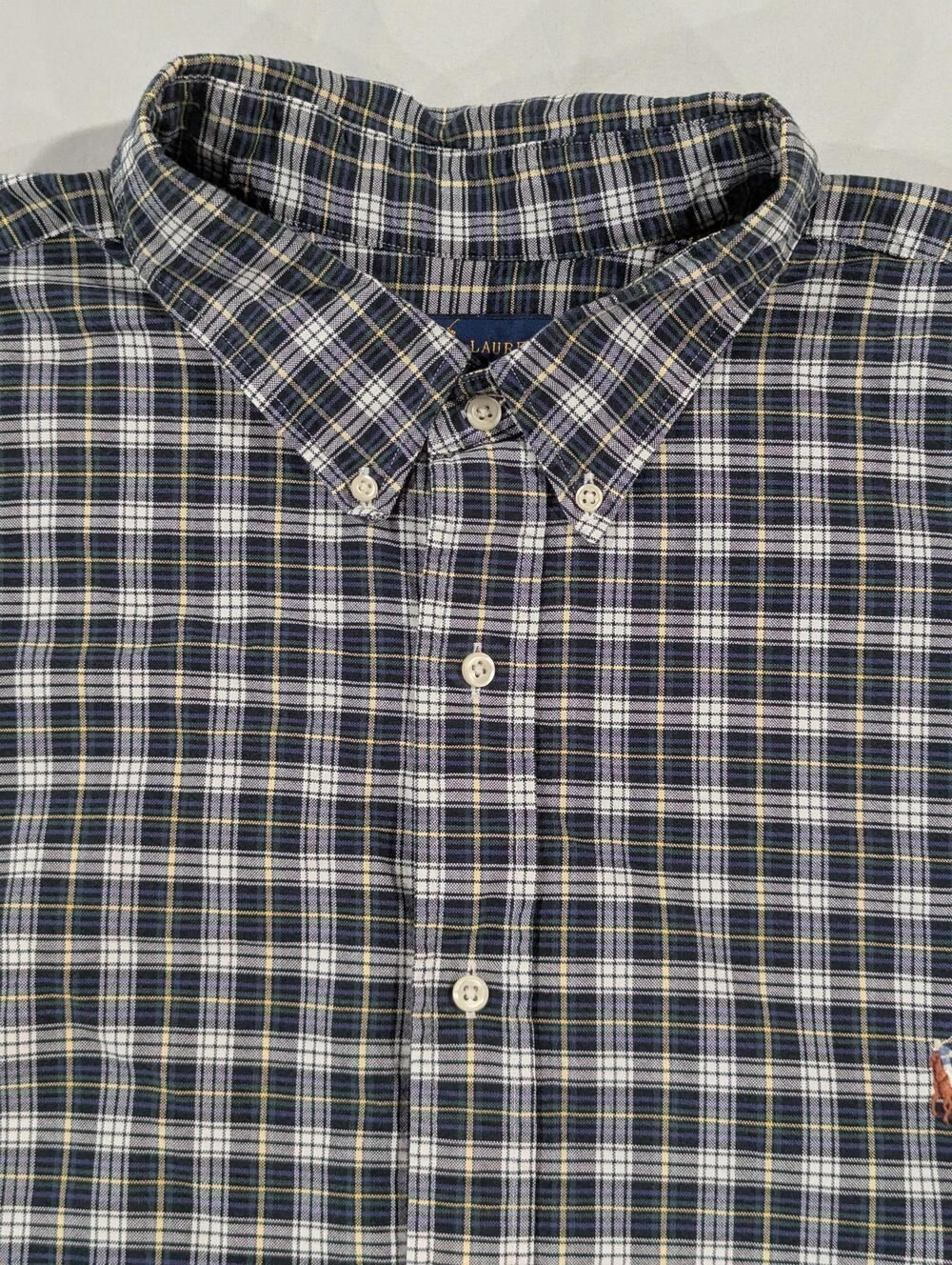 Ralph Lauren Shirt Mens 4XLT Multicolor Plaid Long Sleeve Button Up Casual